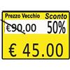 PRINTEX PACK 10 ROTOLI 600 ETICH. 26x19mm Taglio prezzo... GIALLO PERM. Printex