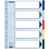 ESSELTE Separatore neutro in PPL 5 tasti colorati f.to A4 MAXI 24,5x29,7cm ESSELTE