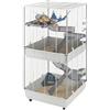 Ferplast Gabbia per furetti FURET TOWER, Struttura verticale su più piani, Ruote e accessori inclusi, Metallo verniciato Grigio e plastica, 75 x 80 x h 161 cm