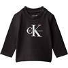 Calvin Klein Neonati Maglietta Maniche Lunghe Monogram con Scollo Rotondo, Nero (CK Black), 56