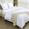 Utopia Bedding Set Copripiumino da 4 Pezzi - Copripiumino 200x200cm, Lenzuolo con Angoli 140x20cm, Federe 80x80cm - (Bianco, Matrimoniale)