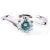 Sunlightjewels Anello in argento 925 con diamanti blu taglio brillante tondo certificato 2 c...
