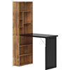 HOMCOM Scrivania Moderna Pieghevole con Libreria e Lavagna, in Legno e Metallo, 98x51x153 cm, Marrone Rustico | Aosom Italy