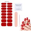 QOMJUFA 16 Pcs Strisce per smalto gel per unghie, Rosso Adesivi per smalto per unghie Full Wraps Lampada UV/LED Adesivi per unghie in gel curati con Lima per unghie e Stick