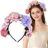 Ypkia Cerchietto per capelli con fiori Dirndl, fascia per capelli, per carnevale, feste, costume (rosa-viola)
