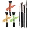 EnMart Set di correttori liquidi, 3 tonalità di fondotinta in crema, 8 g ciascuno, trucco leggero, a lunga tenuta e coprenza totale, per occhiaie, imperfezioni, con 4 pennelli per il trucco