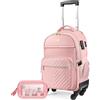 star cloud Zaino da viaggio da donna, 53,3 x 35,6 x 22,9 cm, 45 l, con ruote, Rosa, 21*14*9inch, Zaini da viaggio