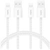 Belkin Confezione da 2 cavi intrecciati USB-A con connettore Lightning da 1,5 m, cavo flessibile per ricarica rapida, cavo Lightning per iPhone 14 e precedenti, iPad 9a gen. e AirPods, bianco