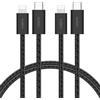 Belkin Confezione da 2 cavi intrecciati USB-C con connettore Lightning da 1,5 m, cavo flessibile per ricarica rapida, cavo Lightning per iPhone 14 e precedenti, iPad 9a gen. e AirPods, nero