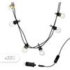 Lumisky PARTY CLEAR - Ghirlanda di luci a energia solare, 40 lampadine trasparenti a LED, bianco caldo, 20 L14,4 m