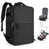 SEAFEW Borsa da Cabina per Easyjet Zaino Sottovuoto da Viaggio con Pompa Aereo Bagaglio a Mano Impermeabile Lavoro e Scuola Trekking Casual Daypack per 14 laptop,F01-Nero