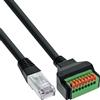 Inline Connettore RJ45 a morsetto push-in con cavo Cat.5e da 15 cm, 8 poli, connettore senza attrezzi, spina di rete per armadio elettrico, adattatore LAN Ethernet, 92505I