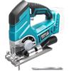 Dedra Sega a batteria da 18 V, DEDRA in cartone senza batteria e caricabatterie, fino a 2500 giri/min, ergonomica, con luce LED, altezza di sollevamento: 25 mm, adatta per legno, metallo, PVC