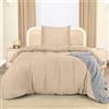 Utopia Bedding Copripiumino Singolo - Copripiumino In Microfibra Di Poliestere 135x200cm + Federa Ricamata 80x80cm - (Beige)