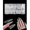 KONFEN 240 Pezzi Dual Form Sandwich Unghie Finte, Gel Tips Unghie Estensione, Trasparenti Tip in Gel Sandwich Form, Soft Nail Tip Ovale, Dual Nail Set Per Estensione Rapida, DIY Salone, Senza Carta