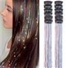 BOGCLEE 12 Pezzi Tinsel Extension Capelli con Clip, Fili Glitter Capelli Scintillio Resistente, Extension Clip in Glitter Hair Tinsel, per Ragazze Donne Festival Feste