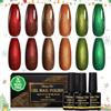 Shining She Smalto Semipermanente Unghie TPO-Free HEMA-Free, 6 Colori Rosso Arancione Verde Marrone Rossobruno Glitter Natale Smalti Semipermanenti per Unghie Soak-Off UV/LED per Nail Art Salone,8ML