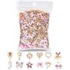 Vesavifaka 48 Pezzi Charm per Unghie, Set di Strass con Charm 3D e Gemme per Unghie, Accessori per Nail Art