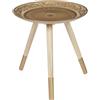 HOME DECO FACTORY, HD7387, tavolino Golden Mirage, Design Elegante e Raffinato, Gambe in Legno Naturale, Ideale per Soggiorno o Ufficio, di Facile Manutenzione, Dimensioni 40x40 cm, Colore Dorato