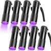 GOMETY 8 pezzi torcia UV mini luce nera lampada con 9 LED, torcia a luce nera, lampada a mano mini lampada UV rivelatore di urina per cani e gatti, banconote, scorpioni