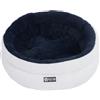One PETS-TOP Cuccia per gatti soffici - Cuscino per gatti o cagnolino morbido e confortevole - Cat Bed antistress - dormire lenitivo rotondo e caldo (blu bianco, 50 cm)