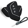 ATFIGII Custodia per chiave per VW Golf 8 Tiguan ID.3 ID.4 per Seat Leon per Cupra Formentor per Skoda Octavia Kodiaq Custodia per chiave in silicone Protezione chiave 1 pezzo Nero Bianco