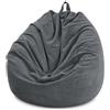 Highdi Poltrona Sacco Adolescenti 85 x 110 cm (Senza Ripieno), Velluto a Coste Pouf Sacco, Grigio Bean Bag Chair per Soggiorno/Camera/Gaming, perfetta per Adulti e Adolescenti