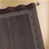 Homemaison - Tenda in organza jacquard con rivestimento tinta unita in taffetà - Poliestere - 8 occhielli tondi canna di fucile Ø 4 cm - Pronta da applicare - Leggera e fluida - 140 x 260 cm - Marrone