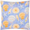 furn. Sea Shells Fodera Per Cuscino - Reversibile Resistente All Acqua Nautico Costiero Outdoor Fodera Decorativa (Blu - 45x45cm)