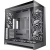 HYXN H2(2026) HYXN ATX PC Case - 8 Non LED ventola preinstallata (6 x 140 mm e 2 x 120 mm), grande doppia camera ATX Mid-Tower Airflow Gaming PC, supporto radiatore da 420 mm, con Type C 3.2 (Nero, H2)