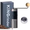 KINGrinder 【Gris hierro】KINGrinder K1 molinillo de café manual con mango recto para French Press, café filtrado y espresso, muelas cónicas de acero inoxidable con consistencia de ensamblaje, capacidad de 20-25 g