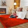 SUBEEN tappeto soggiorno, moquette camera da letto Soggiorno moderno tappeto Shaggy tappeto soggiorno Grande tappeto antiscivolo Camera da letto dei bambini (80x120cm, rosso)
