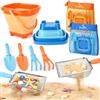 Dreamon Giochi Spiaggia Bambini Set 3 4 5 Anni con Secchiello Spiaggia Bambini Pieghevole Sacco a Rete Setaccio per La Sabbia Pala e Rastrello Giocattoli Regalo Esterno per Bambini e Bambine