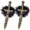 Scinzene 2 pezzi costume da pirata giarrettiera, costume da pirata, da donna, accessorio pirata, per cosplay, Halloween, feste a tema pirata, taglia unica, colore nero