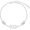 ROMANTICWORK Cavigliera in argento Sterling 925, regolabile, da donna, idea regalo per donne, mogli, madri, 7+2 inch extension chain, Argento sterling, Nessuna pietra preziosa