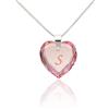 Kristallwerk Collana per bambini in argento Sterling 925 con elementi Swarovski, ciondolo a forma di cuore rosé AB e incisione lettere A - Z.