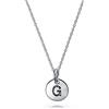Bling Jewelry Minuscolo Disco Rotondo Abc Block Lettera Alfabeto G Iniziale Collana Con Ciondolo Per Adolescenti Per Le Donne .925 Sterling Silver