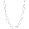 LeCalla 925 Collana in argento sterling a maglie grosse 6.5MM 7MM Collana a catena italiana a graffetta fatta a mano per le donne, Made in Italy (18, 20, 24, 36 pollici)