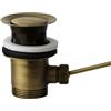Schläfer 40510210 | Piletta Universale con Tappo Saltarello in Metallo Pesante per Scarico Lavabo Bagno e Bidet 11/4 con Troppopieno. Finitura Bronzo Antico, Vecchio Ottone