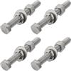 METALLIXITY 4Set Esagonale Testa Vite Bulloni 3/8-16x3 Tono Argento | Bullone Dadi, 304 Acciaio Inox, Completa Filettato, con Piatto e Blocco Rondelle, per Riparazione Mobili