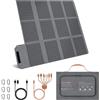 MHPOWOS Pannello solare portatile da 120 W, caricatore solare pieghevole da 19 V, con uscite USB C, USB A e DC, IP65 impermeabile e antipolvere, per stazione di alimentazione portatile, iPhone, iPad