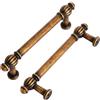 LOLANIUT 2 maniglie per mobili vintage in ottone, 12,5 x 3,4 cm, per mobili, cassetti, vintage, con viti e cacciaviti, maniglie da cucina, perfette per cucina, cassettiere, armadi