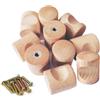 VZU 10 pomelli per mobili in legno, maniglie in legno naturale, maniglie per cassetti, maniglie in legno per armadi, pomelli per armadi con 10 viti, bottoni in legno vintage conici per cassettiera