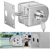 Ranbo Serratura per porta in vetro senza fori, finitura satinata, con chiave e pomello, alta sicurezza, 304 acciaio inox, per vetro temperato 10-12 mm, installazione facile, design moderno antiscasso.