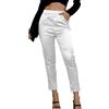 Fakanhui, Pantaloni da donna in raso di seta, pantaloni eleganti da lavoro, casual, con elastico, a vita alta, Nero 01, S
