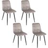HOME DECO FACTORY, HD0328, set di 4 sedie Mateo Taupe, Les P'Tits Prix, mobili, sedile, poltrona da tavolo, sedia, 45 x 88 x 52 cm, altezza seduta 48 cm, nero tortora