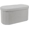 HOME DECO FACTORY, HD0193, panca pieghevole grigia, modello pillola, mobili, sedile, cassapanca e panca pieghevoli, 76 x 38 x 38 cm, altezza seduta 38 cm, grigio