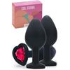 MySecretCase Plug Analesex Toys Anale-Dilatatore Uomo e Donna Set di 3 Dilatatori Anali con Base Cristallo a Cuore Sexytoysys Coppia Dilatatore Ano per Uomo Butt Plug Anale Sexytoysys Donna