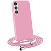 MyGadget Cover per Samsung Galaxy S23 - Custodia con Corda - Case con Cordino Opaca Antiurto/Bumper con Laccio/Tracolla - Practical Stylish per Collo Rosa