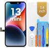 bokman Schermo per iPhone 13 Mini 5,4, Display LCD di Ricambio e Digitalizzatore Touch con Kit di Riparazione, Vetro Frontale (Modelli A2481, A2626, A2628, A2629 e A2630)